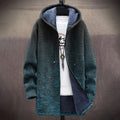 Men'S Waves Art Japanese Pattern Cozy Hooded Cardigan