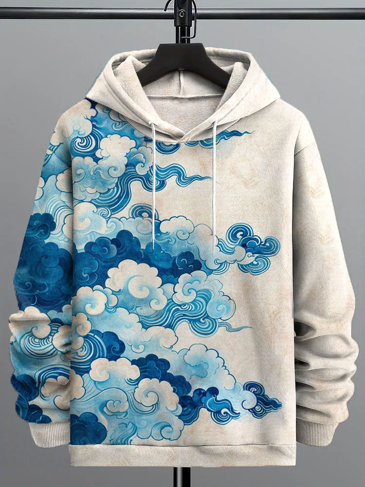 Men's Japanese Art Painting Print Cozy Hoodie