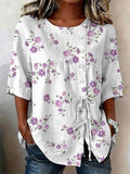 Women's Faith Floral Print Half Sleeve Casual Blouse