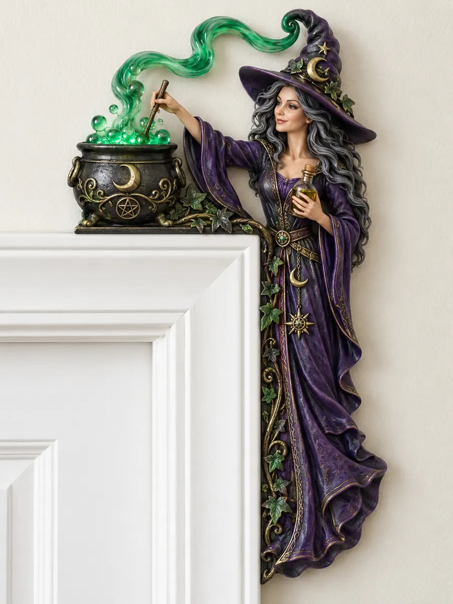 🔮Mystical Witch Door Corner Sign – Hand-Painted Magic Potions & Cauldron Corner Wall Decor for Home