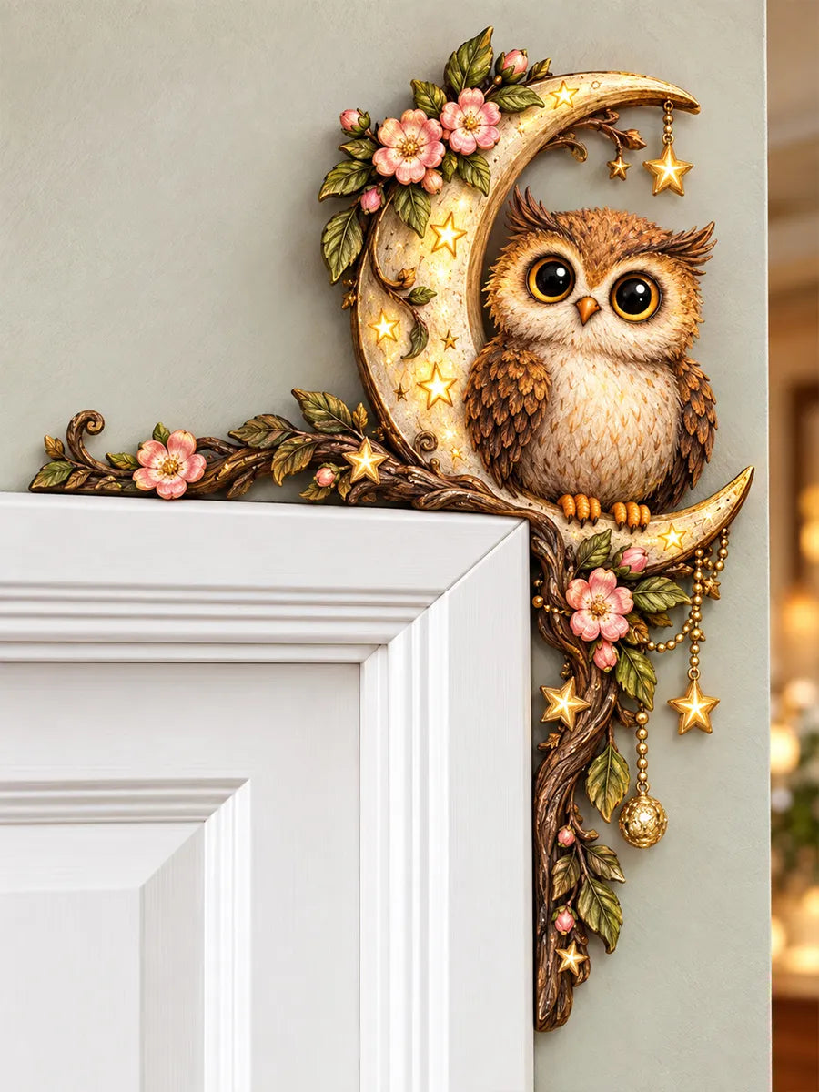 🦉 Owl & Moon Door Frame Topper