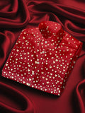 Men's Valentine's Day Heart Themed Luxury Silk Long Sleeve Shirt