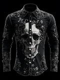Men's Vintage Art Skull Shirt