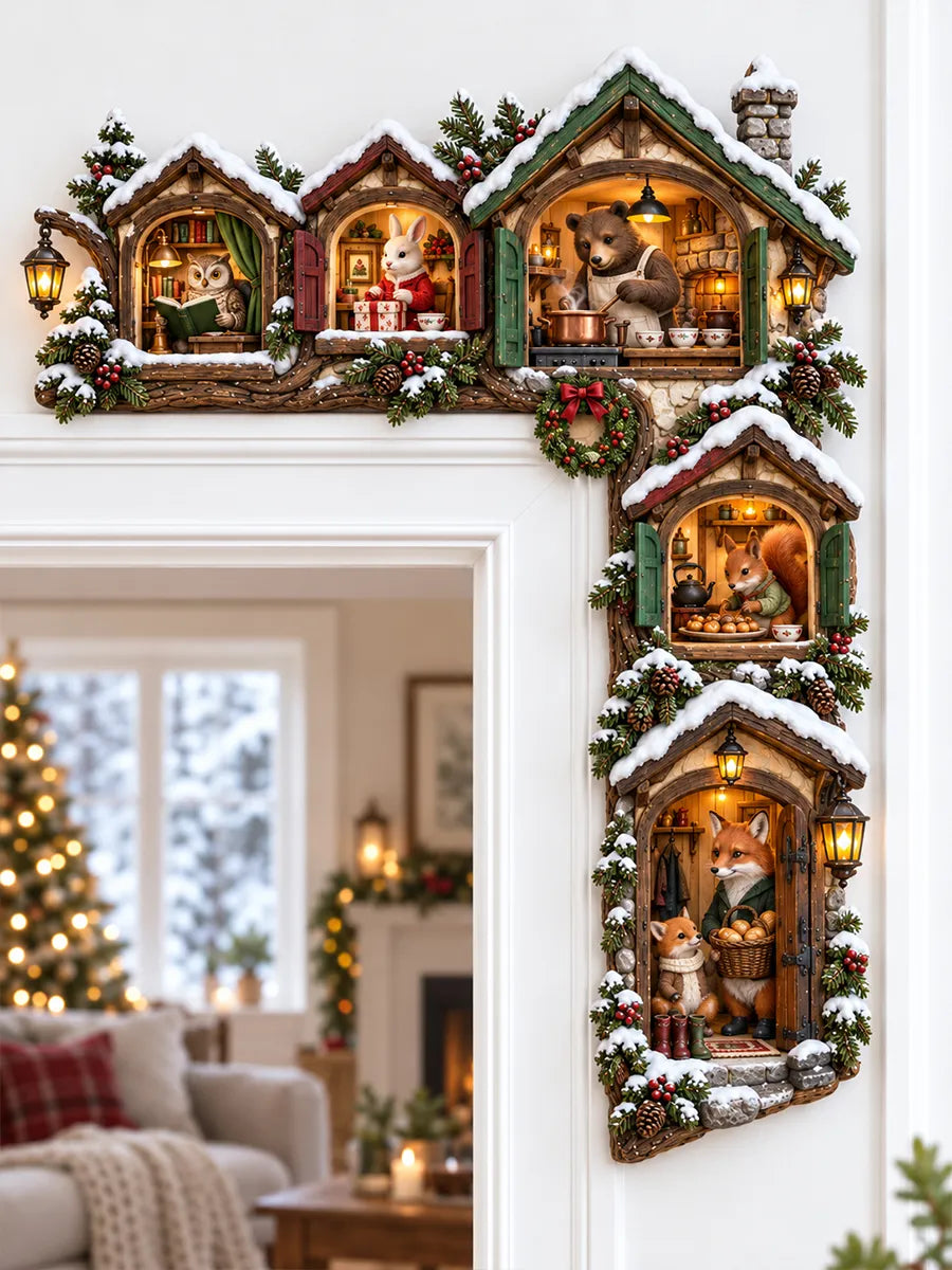 🎄 Enchanted Woodland Winter Village Door Corner Decor