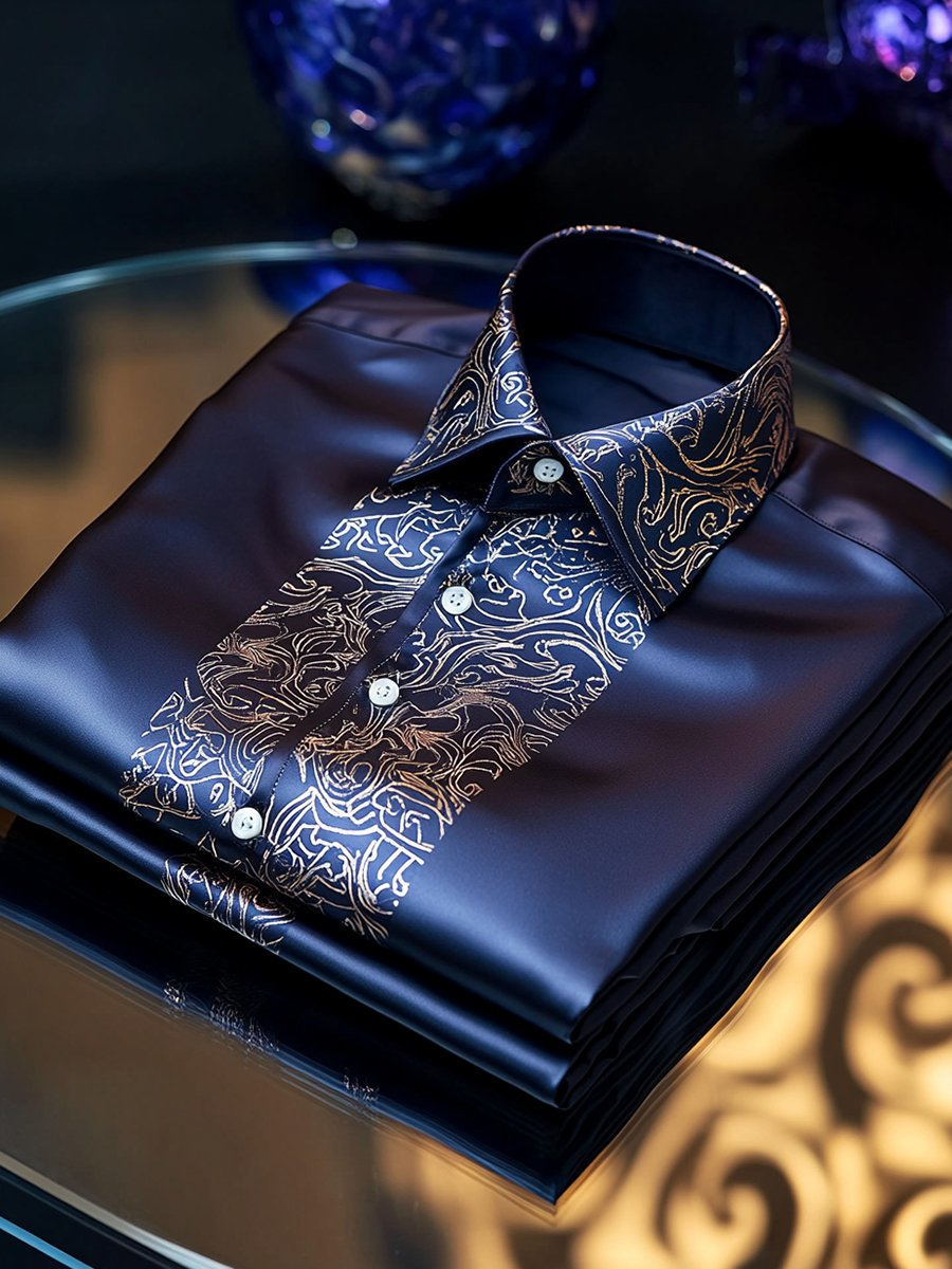 Men's Satin Long Sleeve Shirt