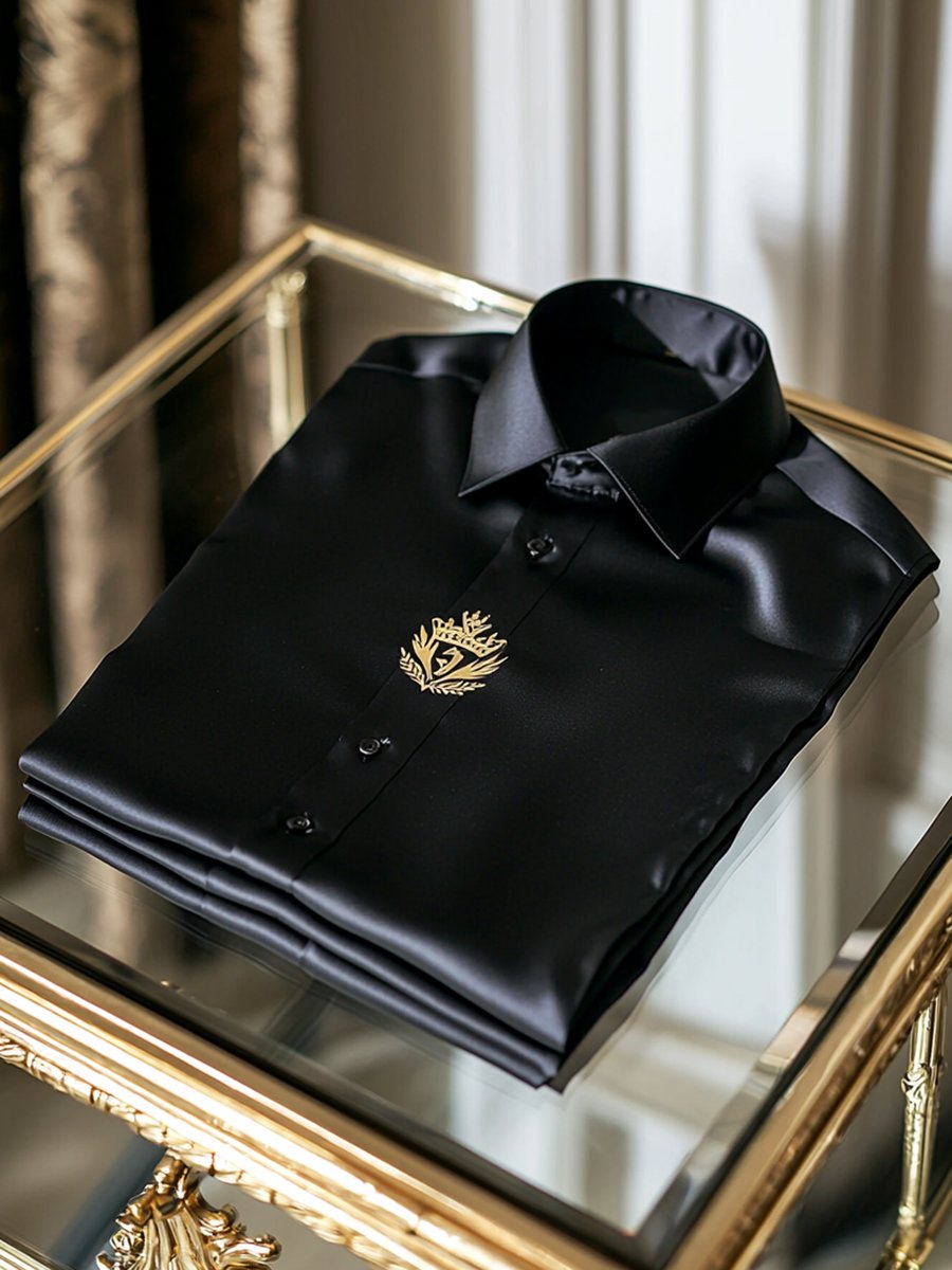 Men's Satin Luxury Business Long Sleeve Shirt