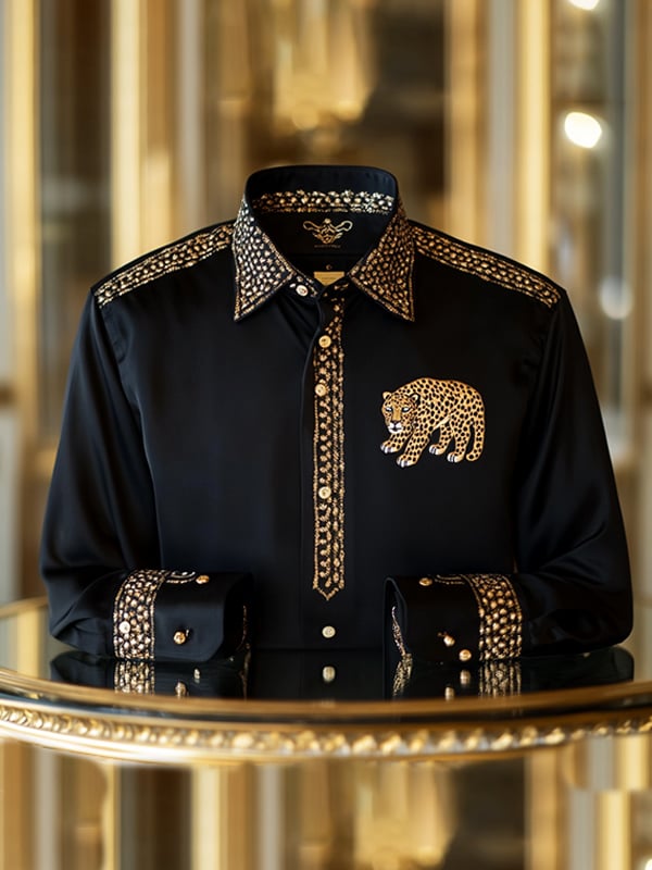 Men's Silk Luxury Business Long Sleeve Shirt