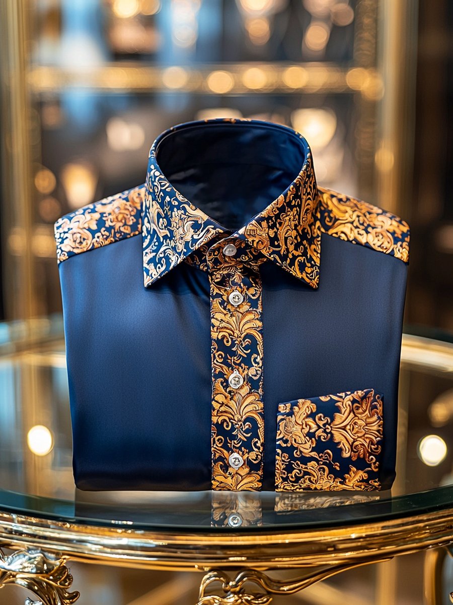 Men's Satin Long Sleeve Shirt