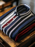 Men's Luxury Romantic Contrast Color Print Long Sleeve Shirt