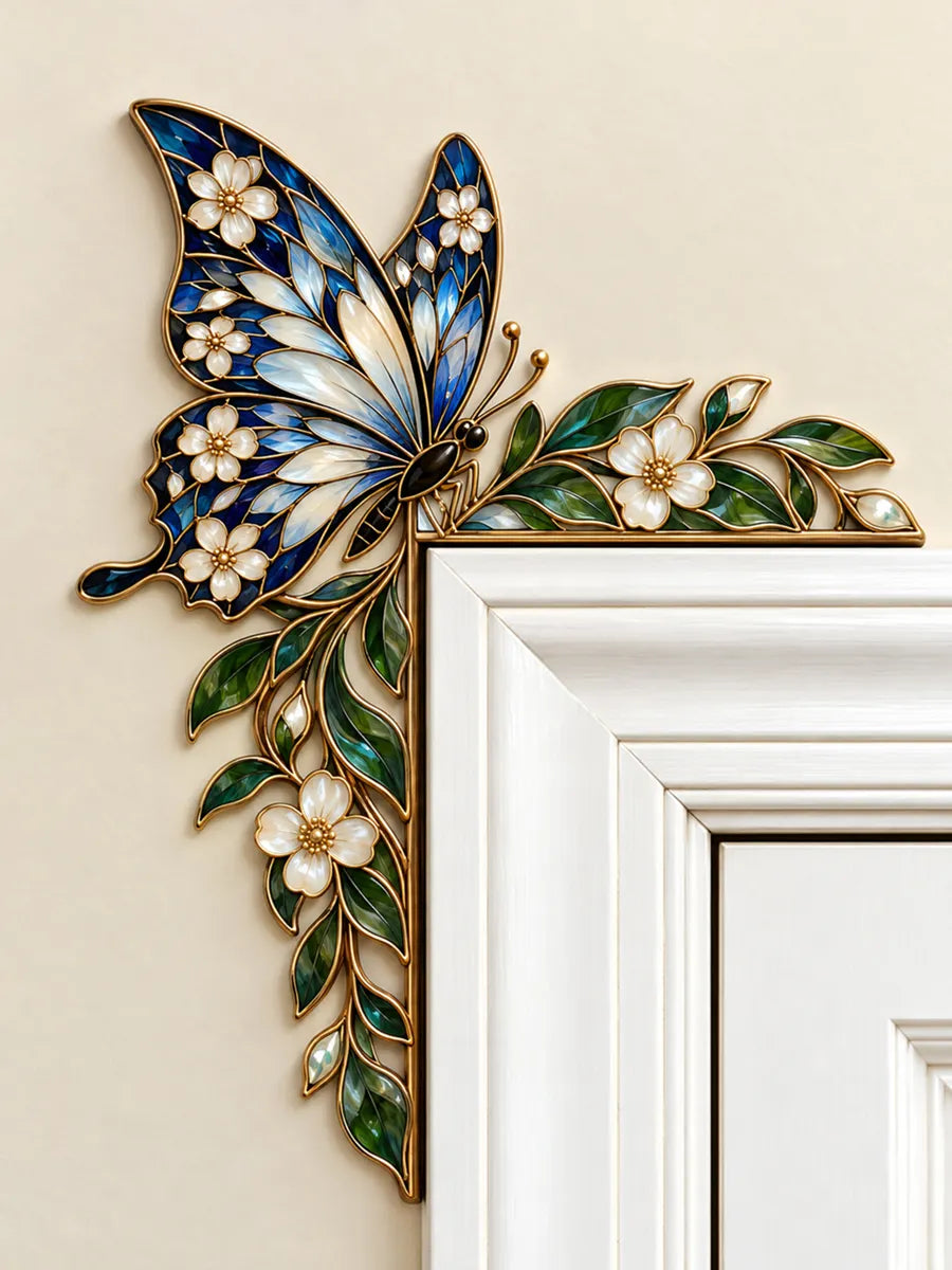 Butterfly & Floral Art Door Frame Corner Decor