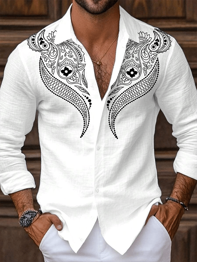Men's Striped Business Casual Shirt