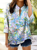Women's Vintage Floral And Botanical Print Art Shirt