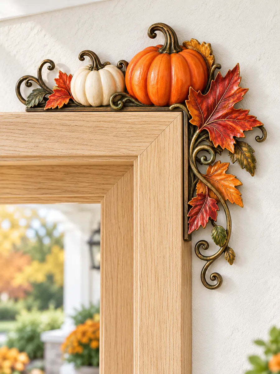 🎃 Autumn Harvest Pumpkin & Maple Leaf Door Frame Corner Decor