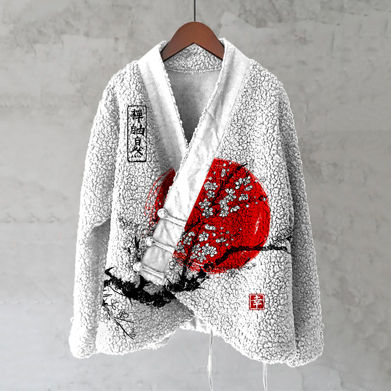 Vintage Sunrise  Japanese Art  Women's Kimono Cardigan