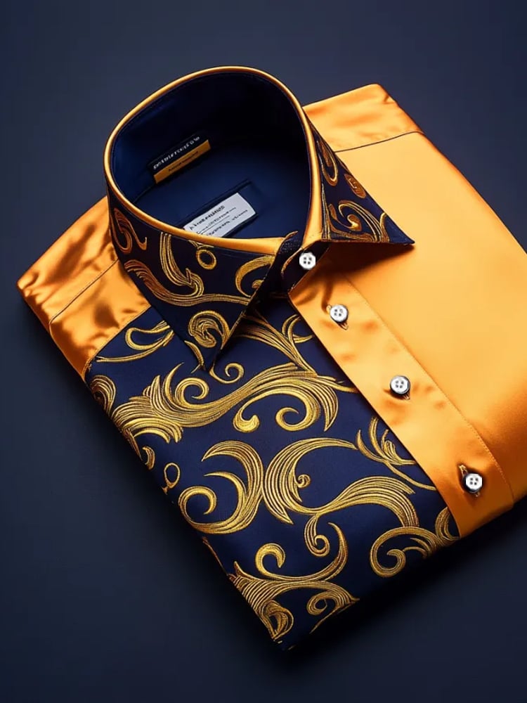 Men's Silk Business Luxury Long Sleeve Shirt