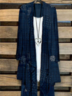 Japanese Traditional Sashiko Art Flowy Cardigan