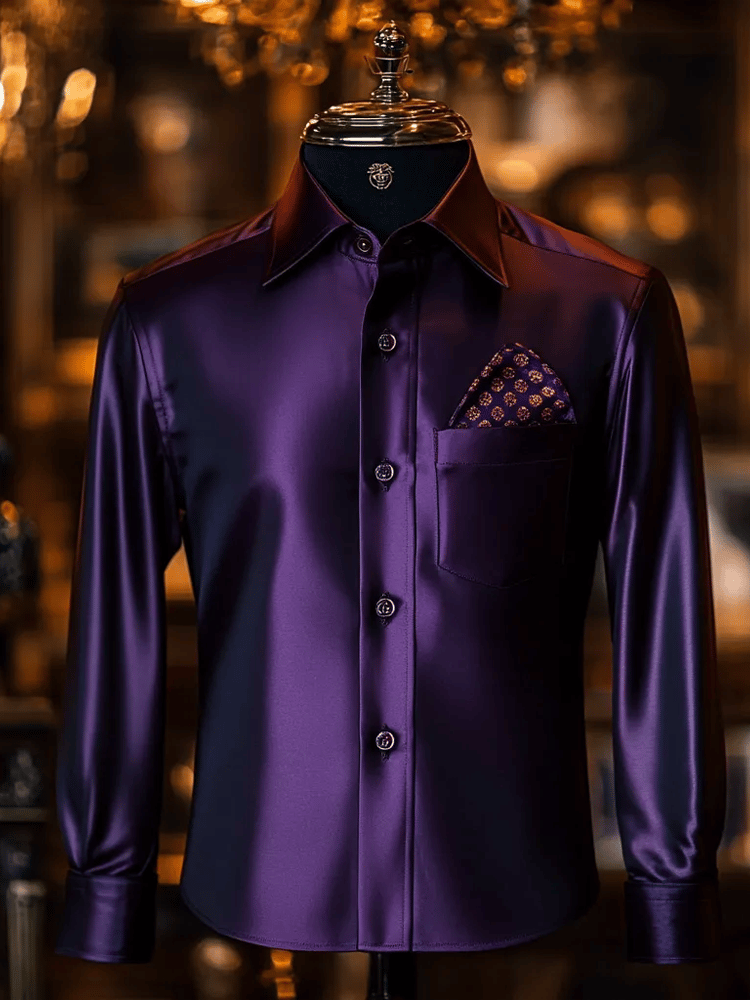 Men's Solid Color Long Sleeve Shirt