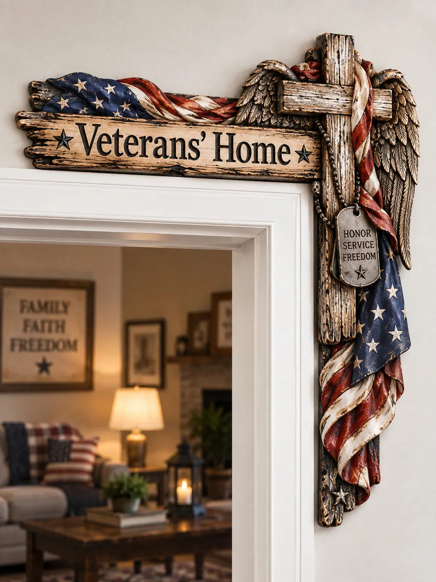 Veterans’ Home Wooden Door Frame Decor