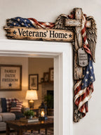 Veterans’ Home Wooden Door Frame Decor