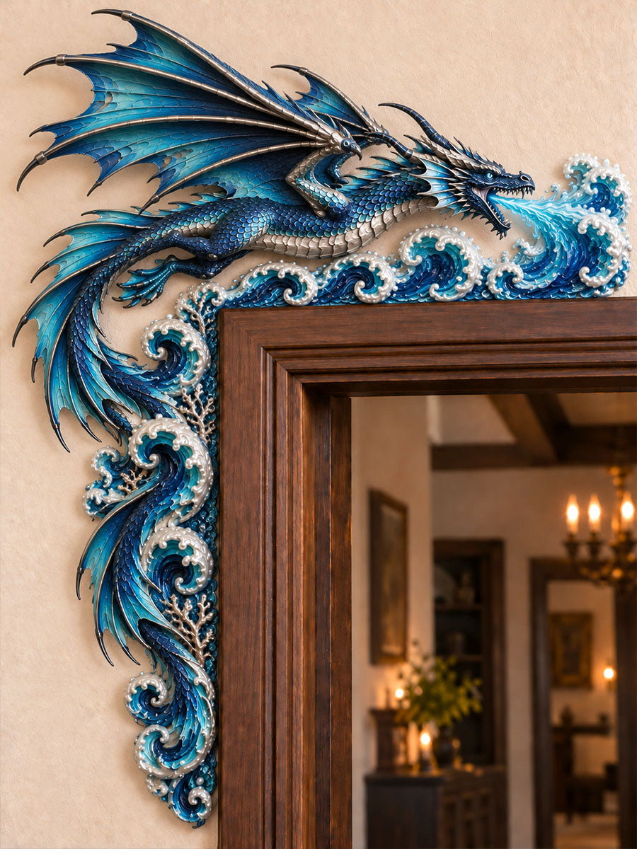 Deep Sea Dragon & Ocean Wave Door Frame Corner Decor
