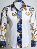 Men's Fashion Design Printed Long Sleeve Shirt