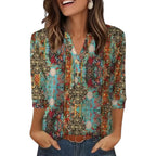 Womens Tops 3/4 Sleeve Heley Shirts for Women Summer Fashion Blouses