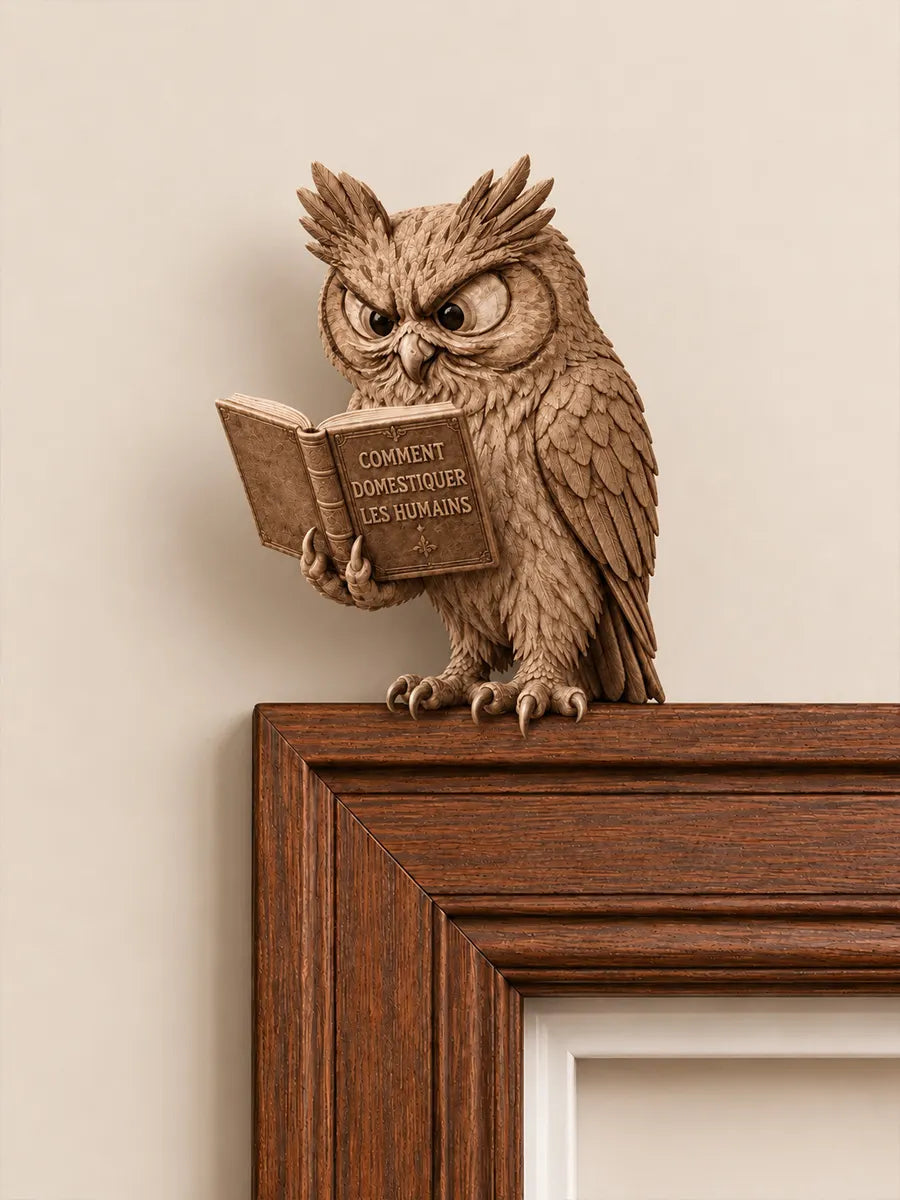 Owl Reading Door Frame Top Decoration