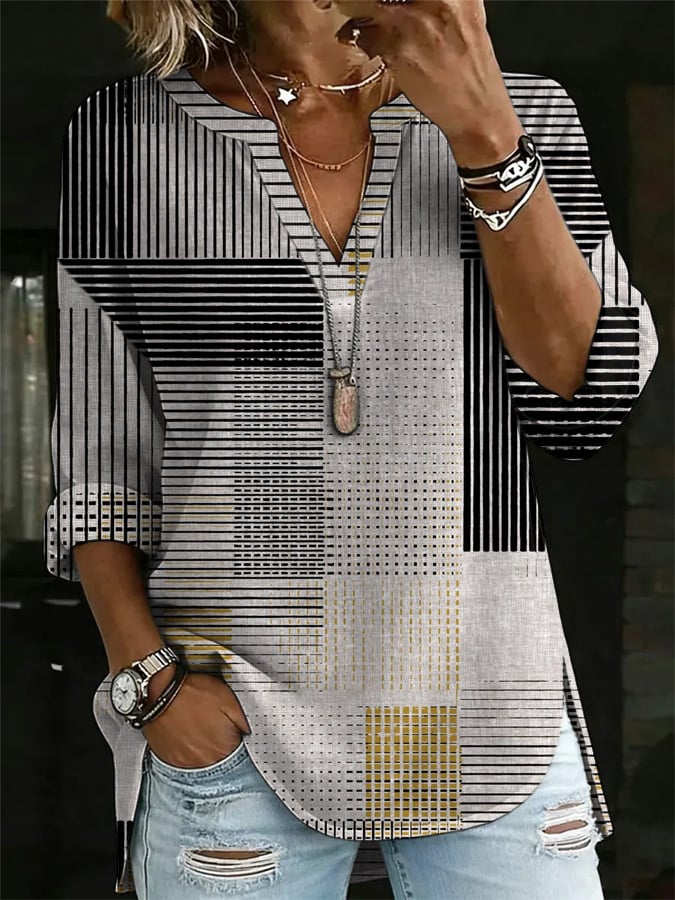 Women's Casual Geometric Print Top