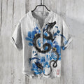 Men'S Japanese Art Dragon Linen Blend Shirt
