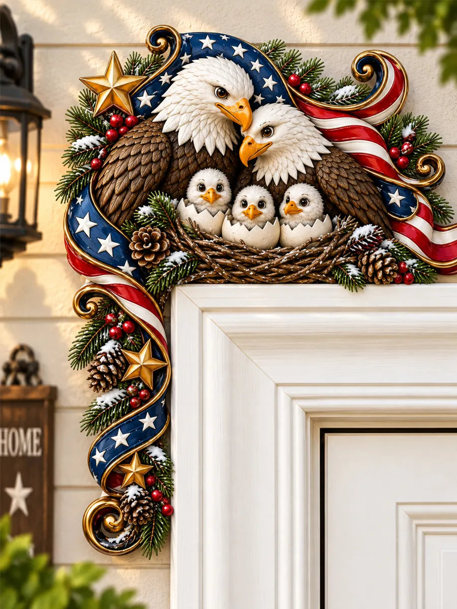Patriotic Eagle Family Door Frame Decor
