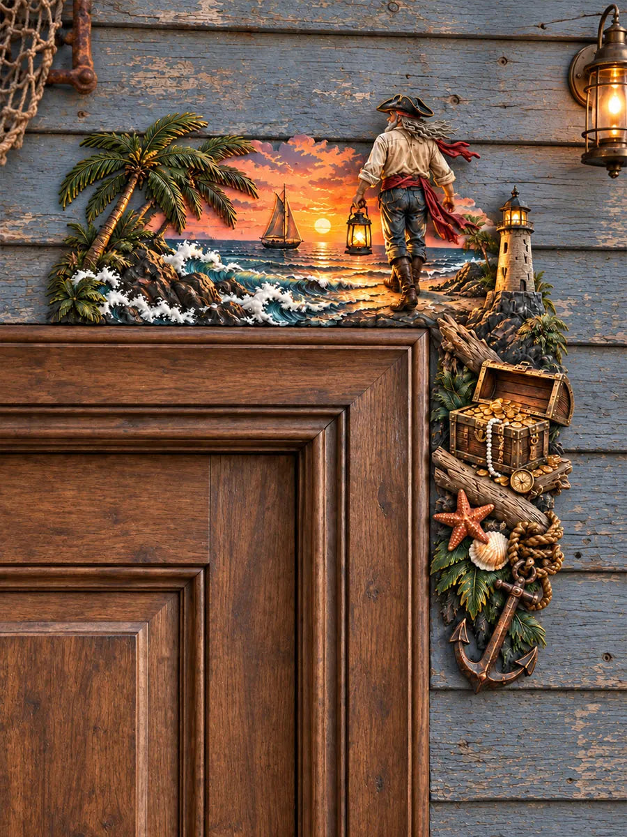 Sunset Treasure Hunt Pirate Door Frame Corner Decor