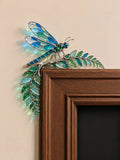 Teal Dragonfly & Fern Door Frame Corner Decor