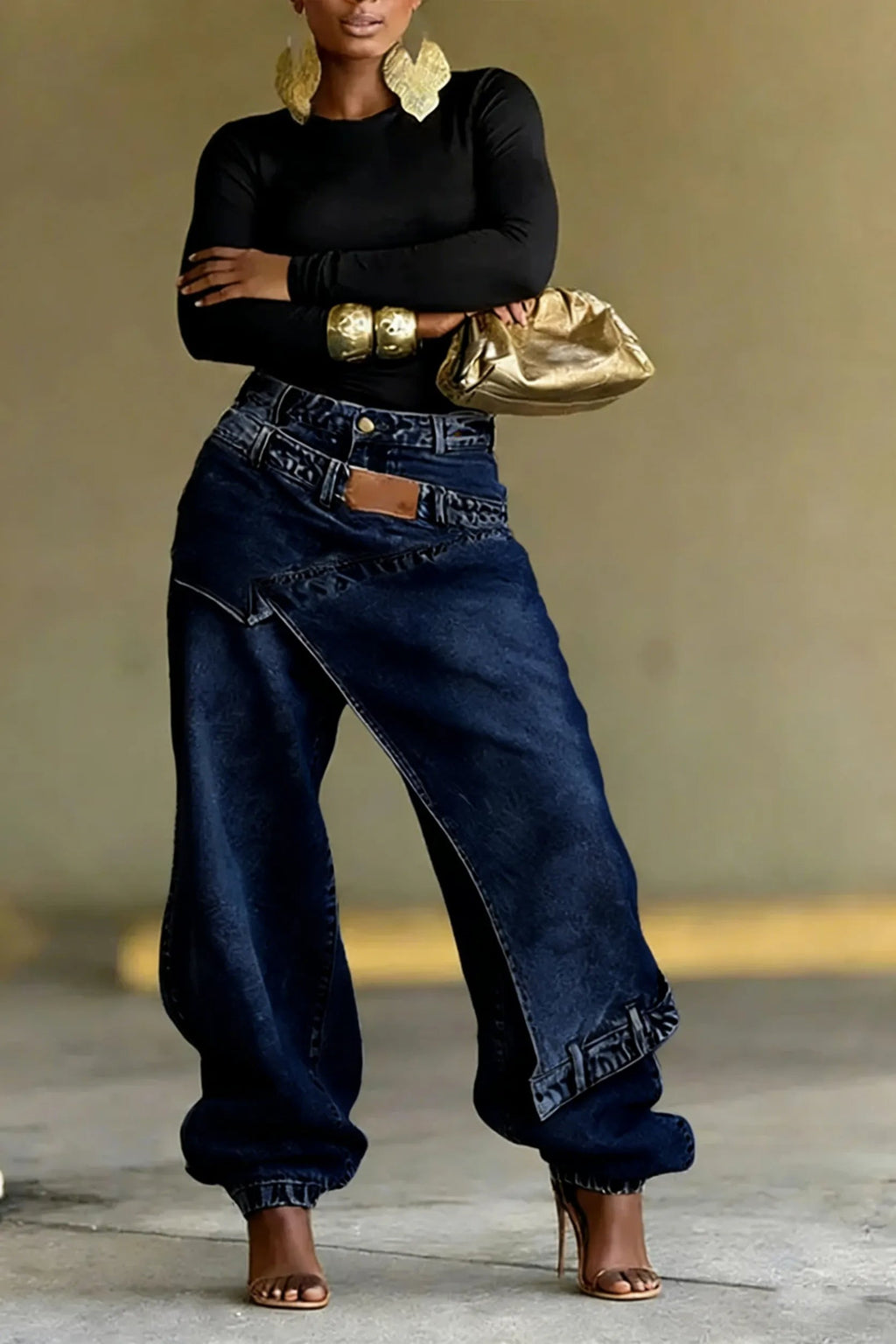 Women's Two-Piece Street Style Fashion Jeans&Diamond Jeans