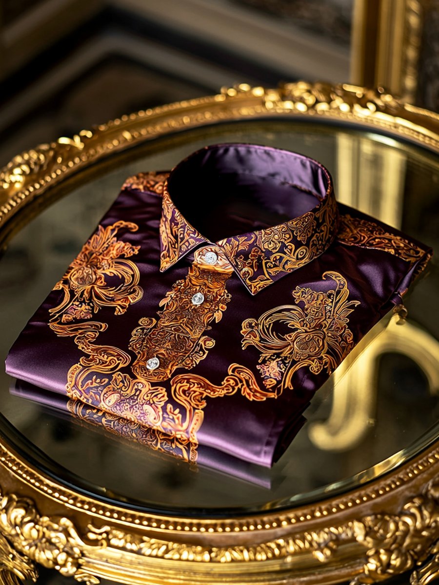 Men's Satin Long Sleeve Shirt