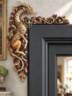 Golden-Horned Spotted Beast Door Frame Corner Decor
