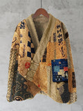 Japanese Vintage Geometric Patchwork Pattern Women's Kimono