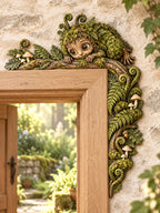 Whimsical Mossy Forest Sprite Door Frame Corner Decor