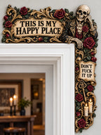 💀Dead Man's Pub Gothic Skeleton Door Frame Corner Decor