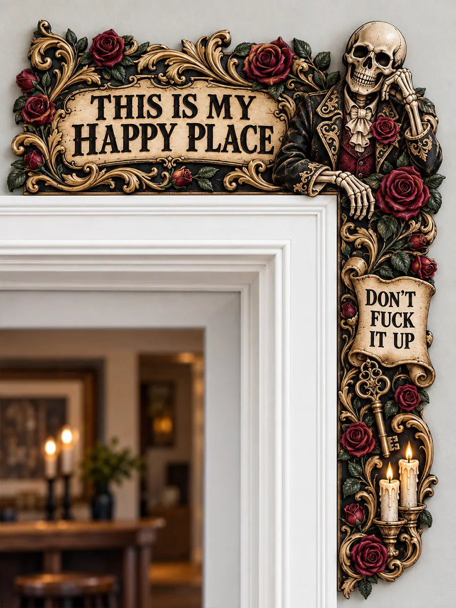 💀Dead Man's Pub Gothic Skeleton Door Frame Corner Decor