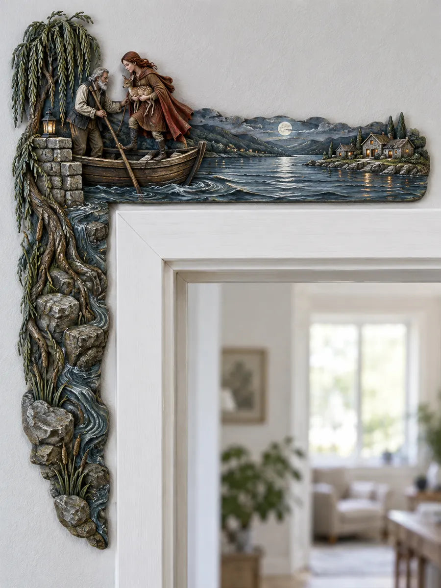 ✨ Ethereal River & Moonlit Voyage Corner Door Frame Accent